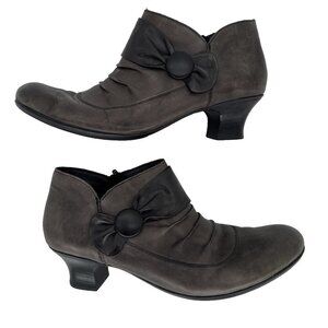 Rieker Sally Brown‎ Leather Dress 56956 Size 13 Gray Ankle boot, witchy boot